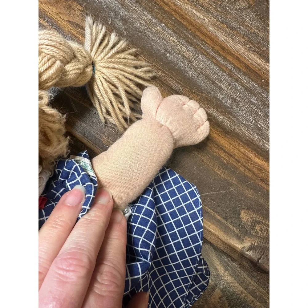 Vintage 1982 Cabbage Patch Kids Doll Coleco KT Factory Blonde Green Eyes Dress